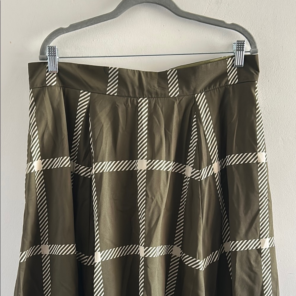 eShakti, Woman’s Size 1X-16W Olive Plaid Women's Skirt - Picture 3 of 8